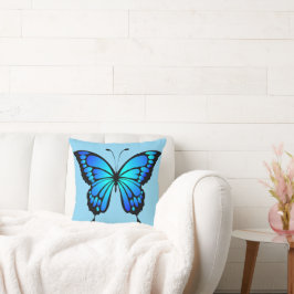 Almofada Travesseiro decorativo de Borboleta Azul Elétrica