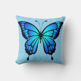 Almofada Travesseiro decorativo de Borboleta Azul Elétrica