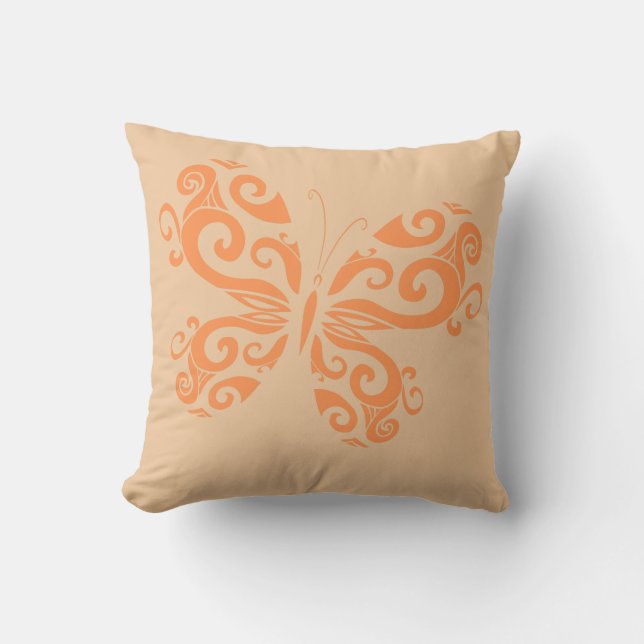 Almofada Travesseiro decorativo de Borboleta de Pêssego Lar (Frente)