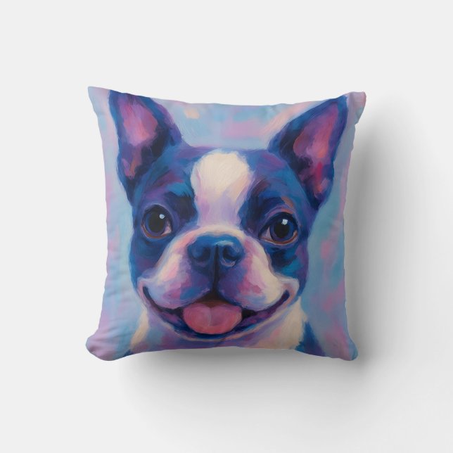 Almofada Travesseiro decorativo de Boston Terrier (Frente)