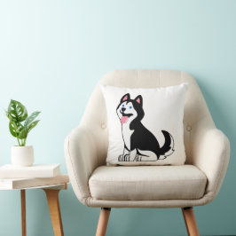 Almofada Travesseiro Decorativo de Cachorrinho Husky Fofo
