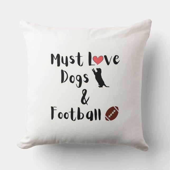 Almofada Travesseiro decorativo de Cães e Futebol (Frente)