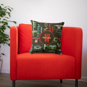 Almofada Travesseiro decorativo de caixas de diálogo retror