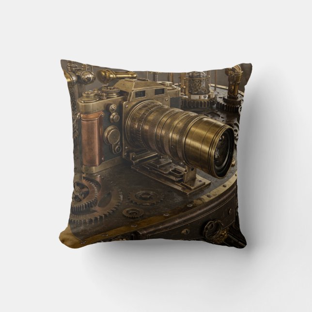 Almofada Travesseiro decorativo de câmara Steampunk (Frente)
