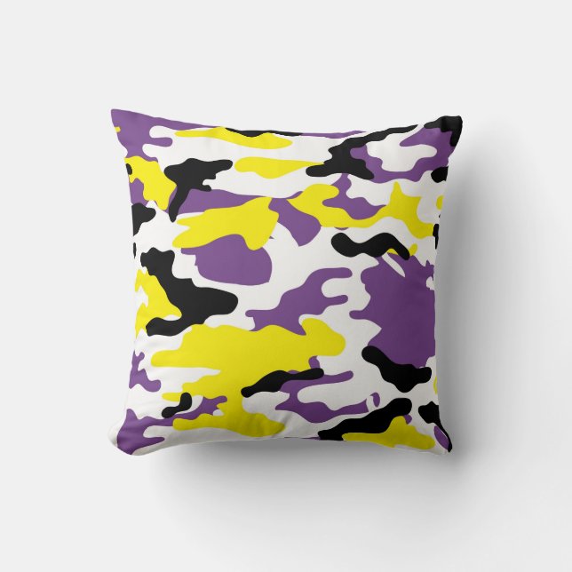 Almofada Travesseiro decorativo de Camo Amarelo Ultra Viole (Frente)
