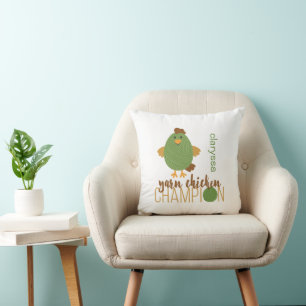Almofada Travesseiro decorativo de campeão de frango verde