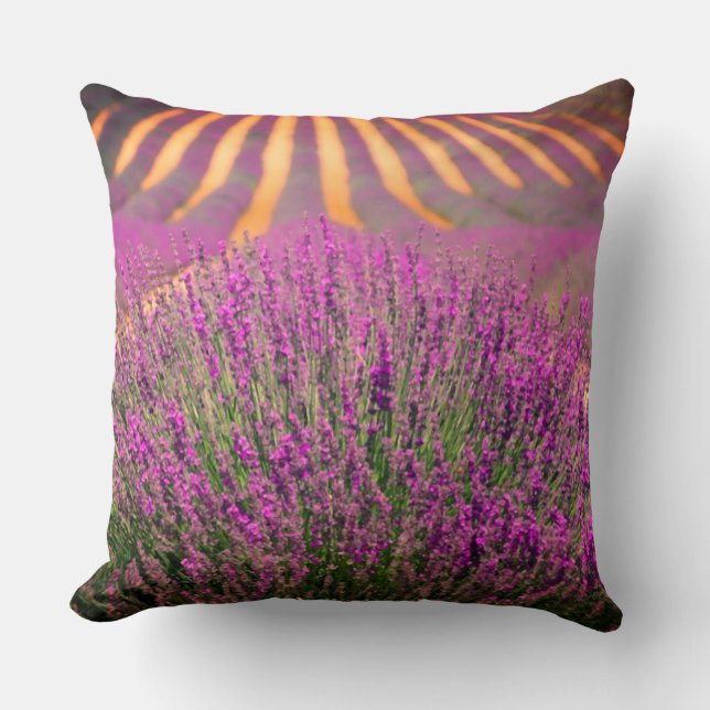 Almofada Travesseiro decorativo de campo de lavanda (Frente)