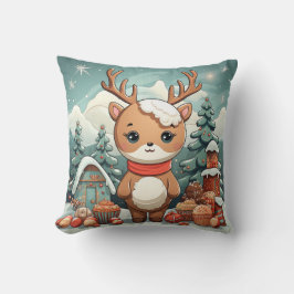 Almofada Travesseiro decorativo de cena de natal bonito
