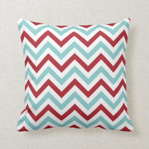 Almofada Travesseiro decorativo   de Chevron {Aqua &