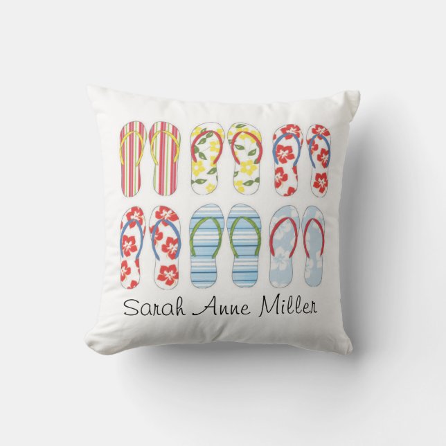 Almofada Travesseiro decorativo de Chinelos de Verão (Frente)