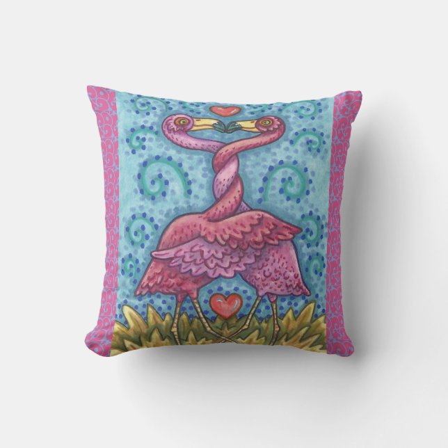 Almofada Travesseiro decorativo DE CHIQUE DE PINCO FLAMINGO (Frente)