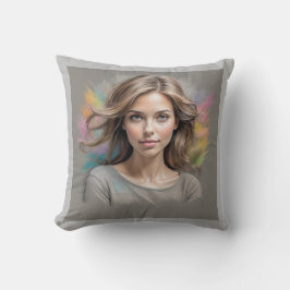 Almofada Travesseiro decorativo de Cinza do Pastel Sketch