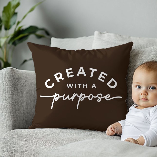 Almofada Travesseiro decorativo de citação cristã castanha (Criador carregado)