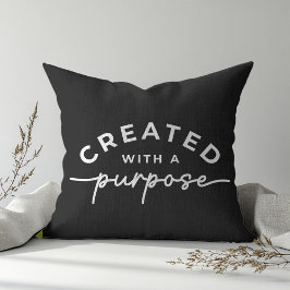 Almofada Travesseiro decorativo de citação cristão negro