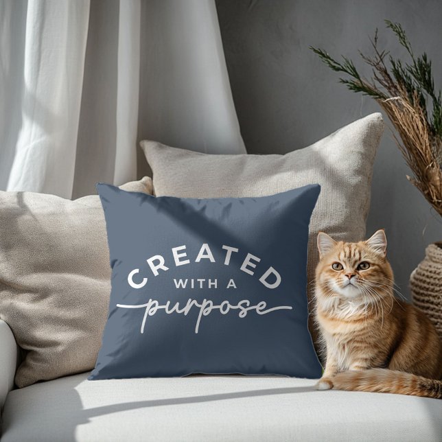 Almofada Travesseiro decorativo de citação de marinho azul- (Criador carregado)