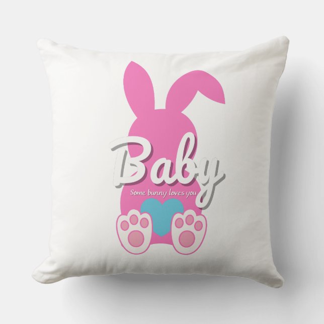 Almofada Travesseiro decorativo de coelho bebê - Cushion de (Frente)