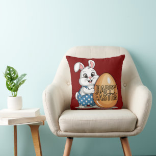 Almofada Travesseiro decorativo de coelho Bolinhas felz pas