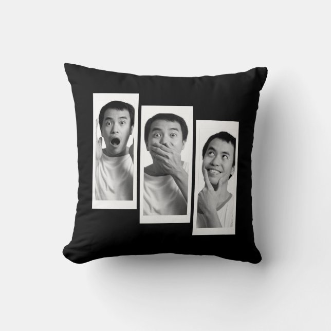 Almofada Travesseiro decorativo de Colagem de Fotos Crie (Frente)