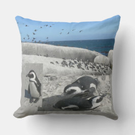 Almofada Travesseiro decorativo de Colagem de Pinguins Cort