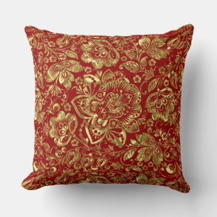Almofada Travesseiro decorativo de Cor damasco Floral Doura