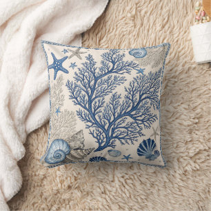 Almofada Travesseiro decorativo de Coral Azul - Padrão do O