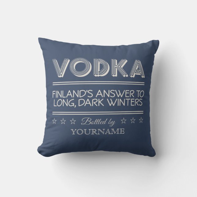 Almofada TRAVESSEIRO DECORATIVO de cores personalizado VODK (Frente)