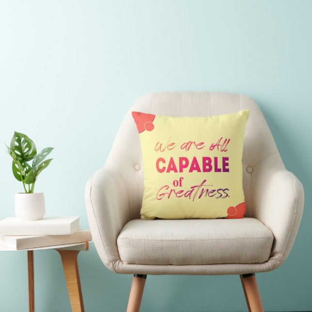 Almofada Travesseiro decorativo de Cotação Motivacional Vib (Cadeira)
