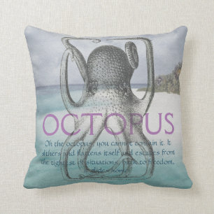 Almofada Travesseiro decorativo de Cotação Octopus da Coa
