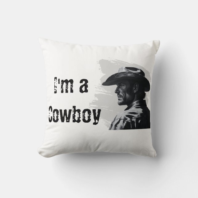 Almofada Travesseiro decorativo de cowboy ocidental | Prese (Frente)