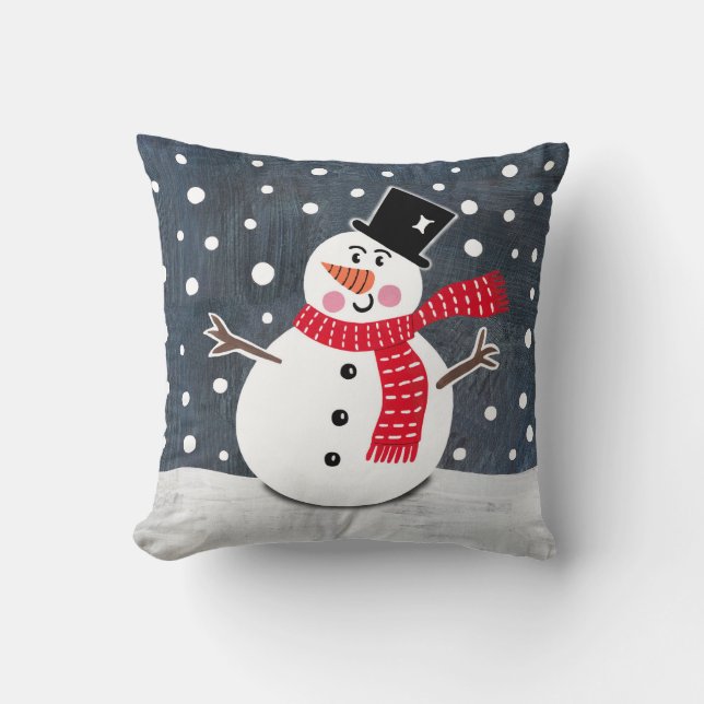 Almofada Travesseiro decorativo de Cushion de Natal Snowman (Frente)