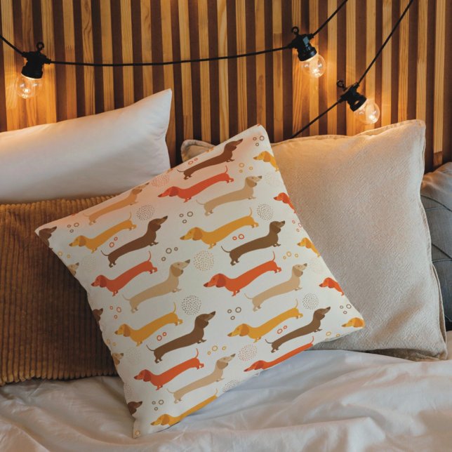 Almofada Travesseiro decorativo de Dachshances e Bolinhas (Criador carregado)