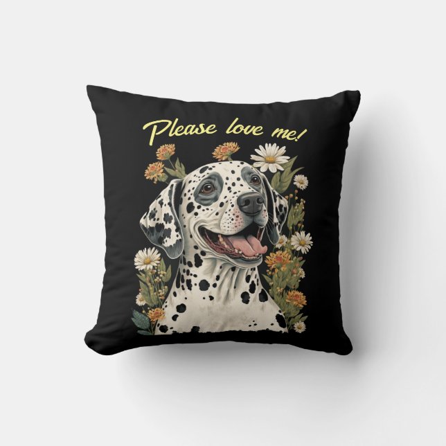 Almofada Travesseiro decorativo de Dalmation e texto person (Frente)
