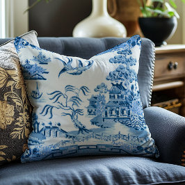 Almofada Travesseiro decorativo de decoração selvagem azul-