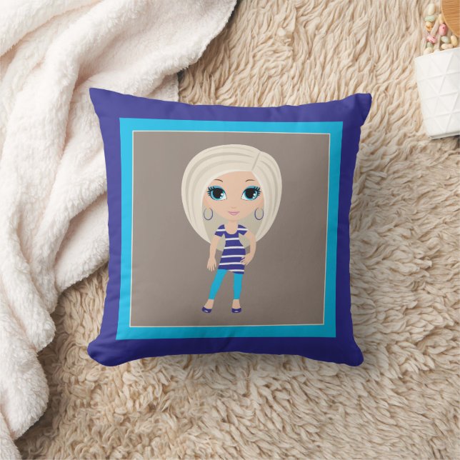 Almofada Travesseiro decorativo de desenho animado feminino (Cobertor)