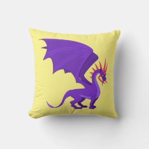 Almofada Travesseiro decorativo de desenho de dragão roxo