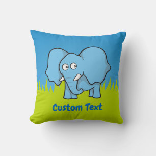 Almofada Travesseiro decorativo de desenho de elefante azul