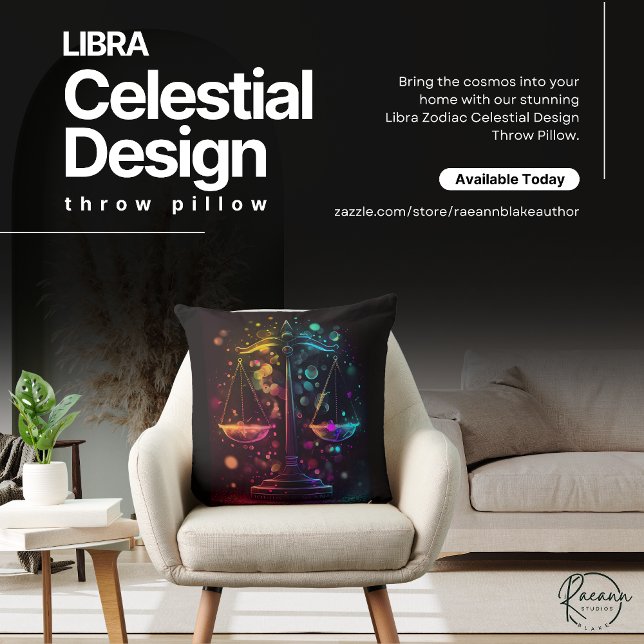 Almofada Travesseiro decorativo de Design Celestial Libra Z (Criador carregado)