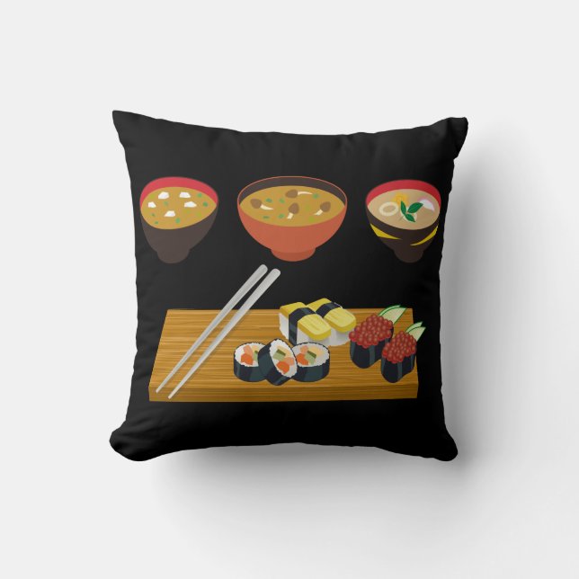 Almofada Travesseiro decorativo de Design de Refeição Japon (Frente)