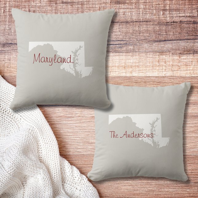 Almofada Travesseiro decorativo de Destaque Personalizado d (Maryland throw pillow. Maryland on the front and your name on the back. Personalize it for you!)