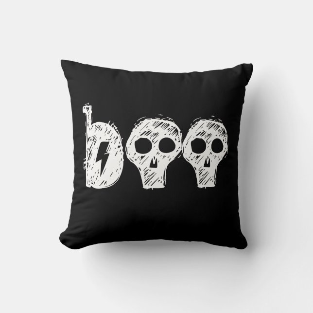 Almofada travesseiro decorativo de Dia das Bruxas Negro (Frente)