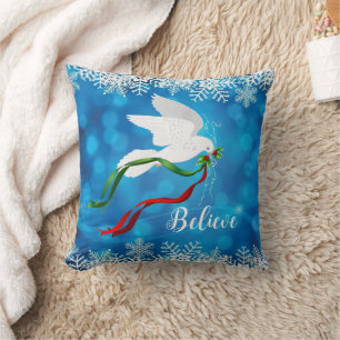 Almofada Travesseiro decorativo de doca branca de Natal