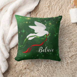 Almofada Travesseiro decorativo de doca branca de Natal