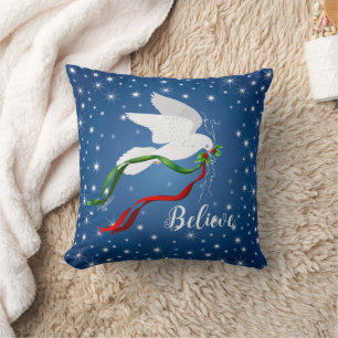 Almofada Travesseiro decorativo de doca branca de Natal