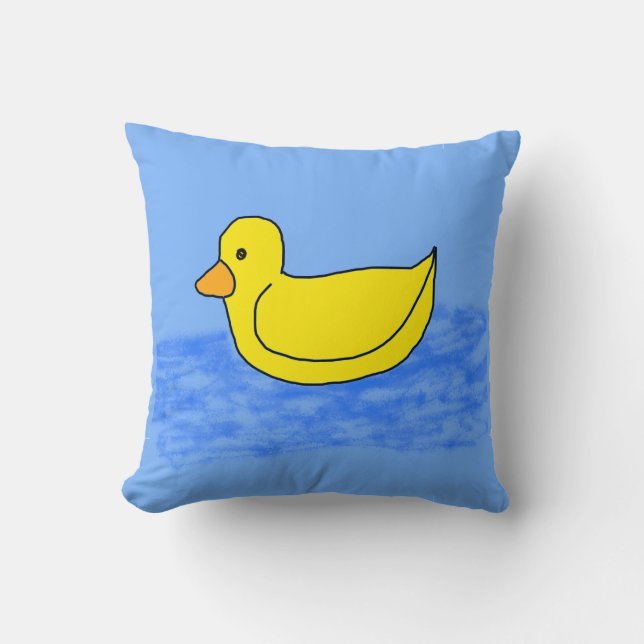 Almofada Travesseiro decorativo de Ducky Amarelo Comical (Frente)