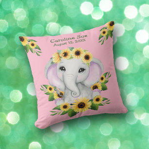 Almofada Travesseiro decorativo de Elefante de Girassol