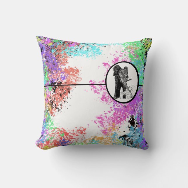 Almofada Travesseiro decorativo de Elefante para Bebês (Frente)