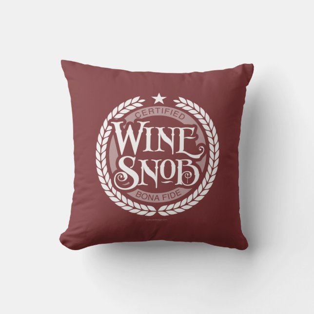 Almofada Travesseiro decorativo de esnobe de vinho (Frente)