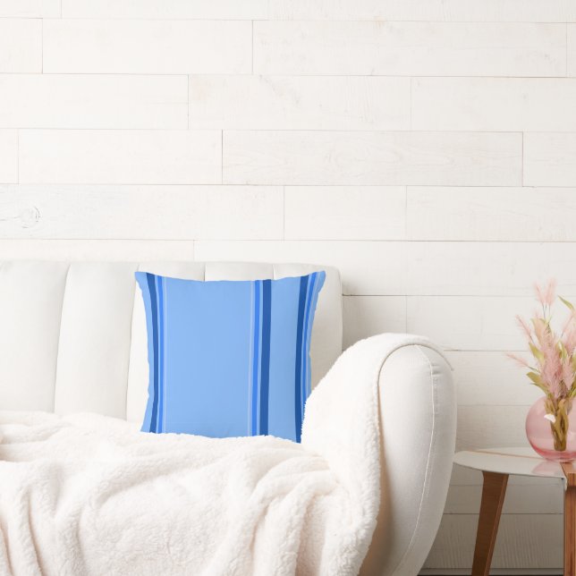 Almofada Travesseiro decorativo de faixa azul (Sofá)