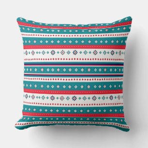 Almofada Travesseiro decorativo de Faixa Horizontal Vermelh