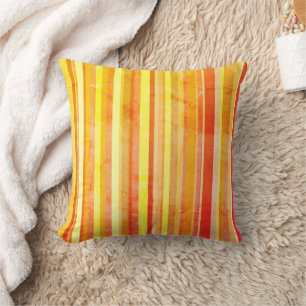 Almofada Travesseiro decorativo de faixas aleatórias laranj